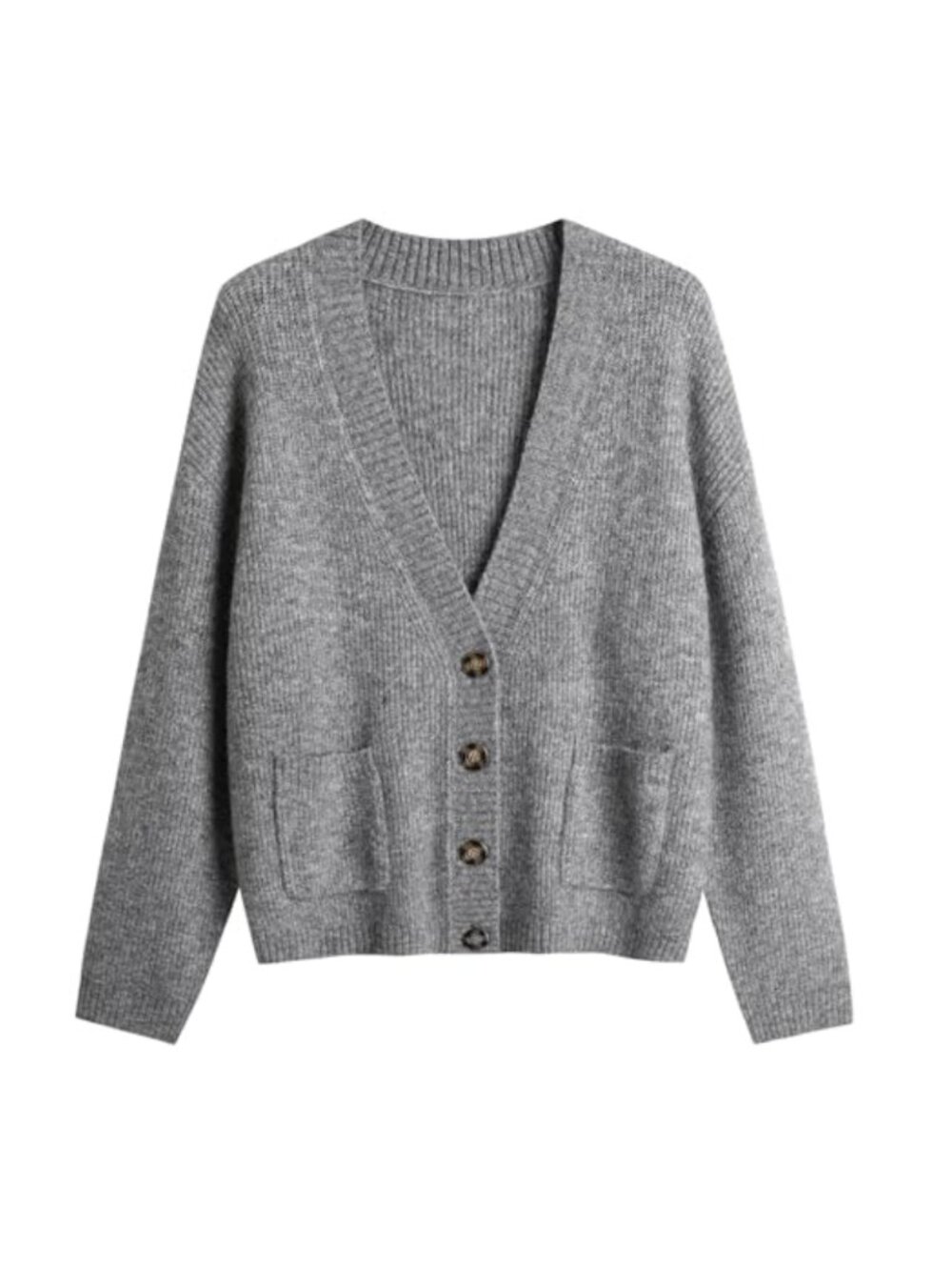 Womens Cable Knit Cardigan Open Front Long Sleeve V Neck Button Down Sweater